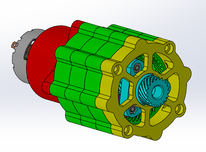 Final assembled compact planetary gearbox