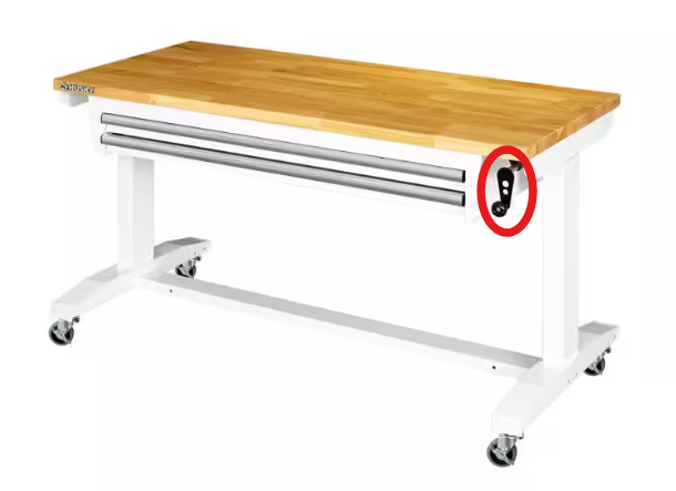 Manual standing desk crank before automation