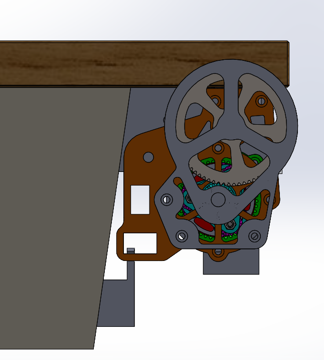 Assembled standing desk gearbox