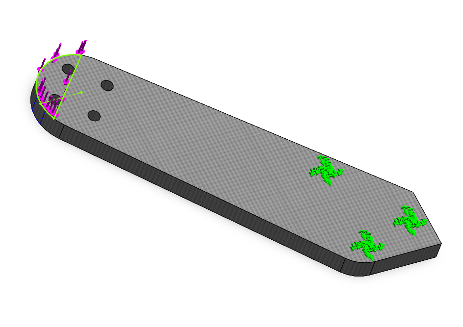 FPV drone sacrificial arm CAD geometry